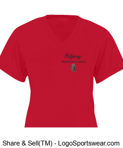 Red T-shirt Women V-Neck Design Zoom